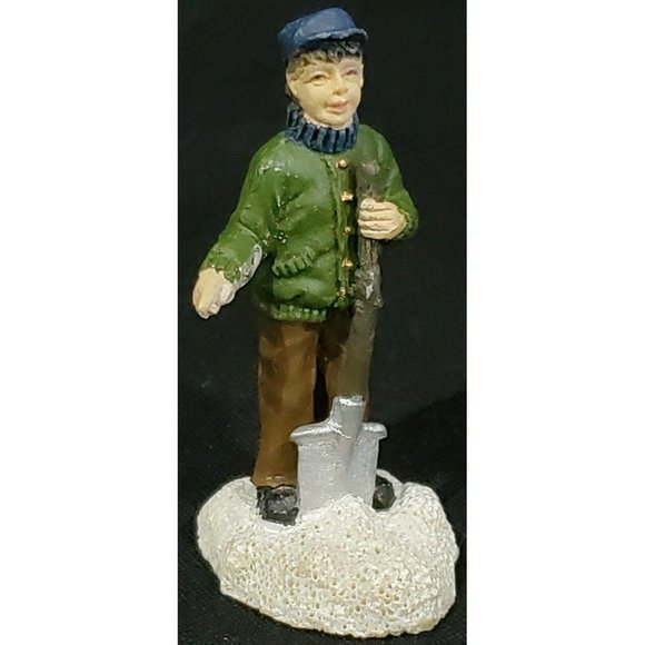 St Nicholas Square MAN w/ SHOVEL Figure Stuck in a Rut Christmas Village DAMAGED - Picture 4 of 6